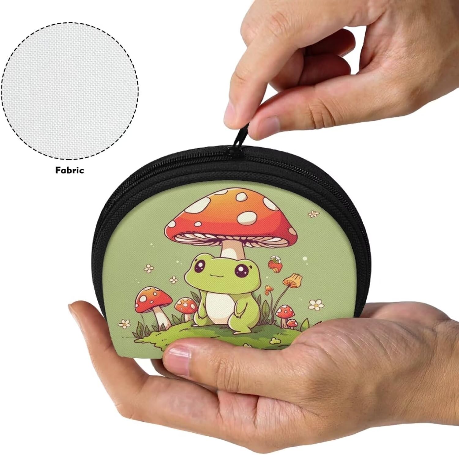 ZOUTAIRONG Mushroom Frog Coin Purse for Teens Girls Organizer Travel Wallet Kids Boys Change Storage Bag Cosmetic Bags Mini Pouch Portable Case Party Favor Green