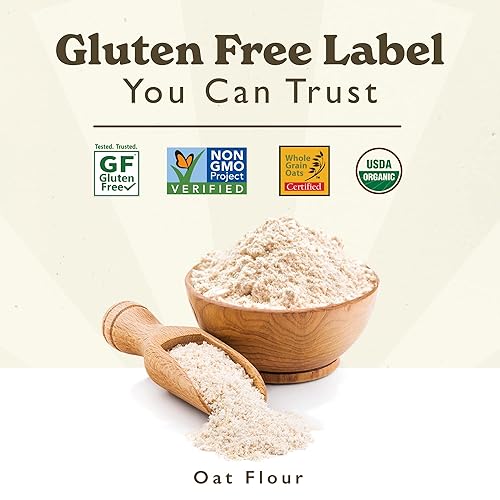 Miniatura 5 de GF Harvest Harina de avena orgánica de grano entero sin gluten bolsa de 32 onzas paquete de 2