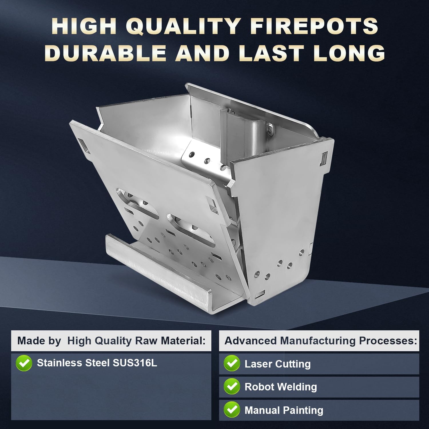 Firepot for Pelpro Pellet Stoves, SRV7077-003, SRV7077-043, Stainless Steel Fire Box for PP130, Pleasant Hearth and Quadra-Fire Pellet Stoves