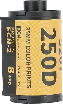 35mm Color Film, Colour Print Camera Film Wide Exposure Range ECN 2 Process Film Roll for 135 Camera 8 Sheet