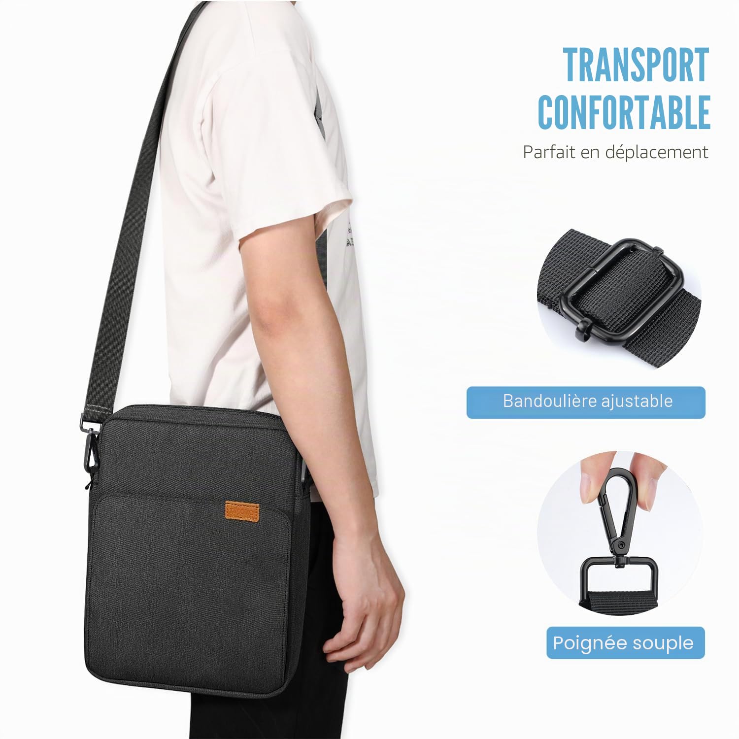 TiMOVO Housse pour Ordinateur Portable 13" pour MacBook Neo/Air 2026, Gris | Compatible avec Neo A3404 (A18 Pro) et Air A3449/A3240 (M5/M4), avec Poignée et Bandoulière Amovible, Sac de Transport