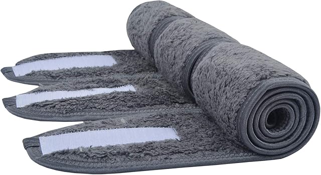 KinHwa 3 Pack Spa Facial Headband Makeup Hair Band Women Skincare Adjustable Microfibre Headband for Washing Face Sports Yoga Grey