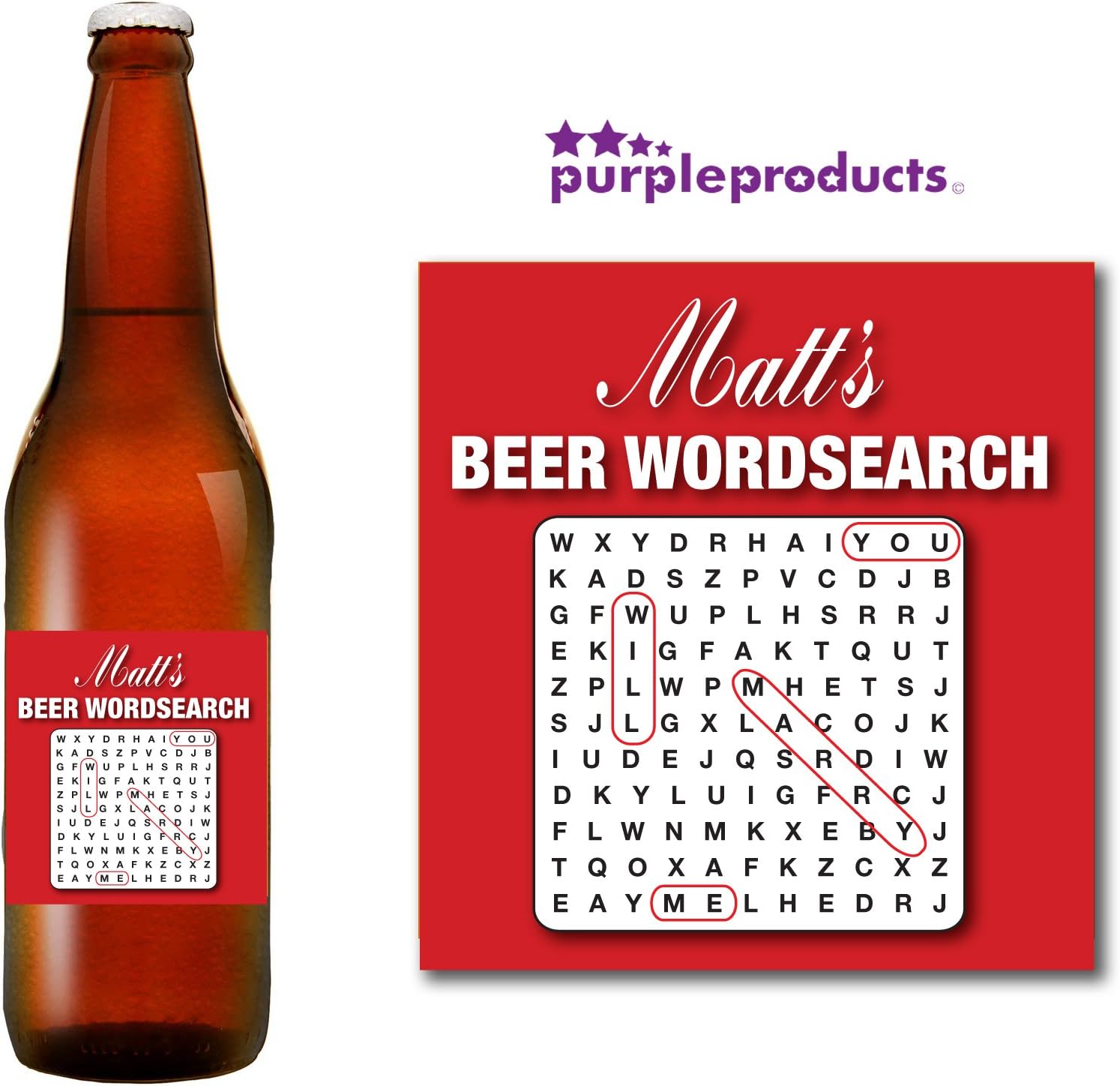 Personalised Wordsearch Valentines Day Will You Marry Me Beer Bottle Label Gift Amazon Co Uk Home Kitchen