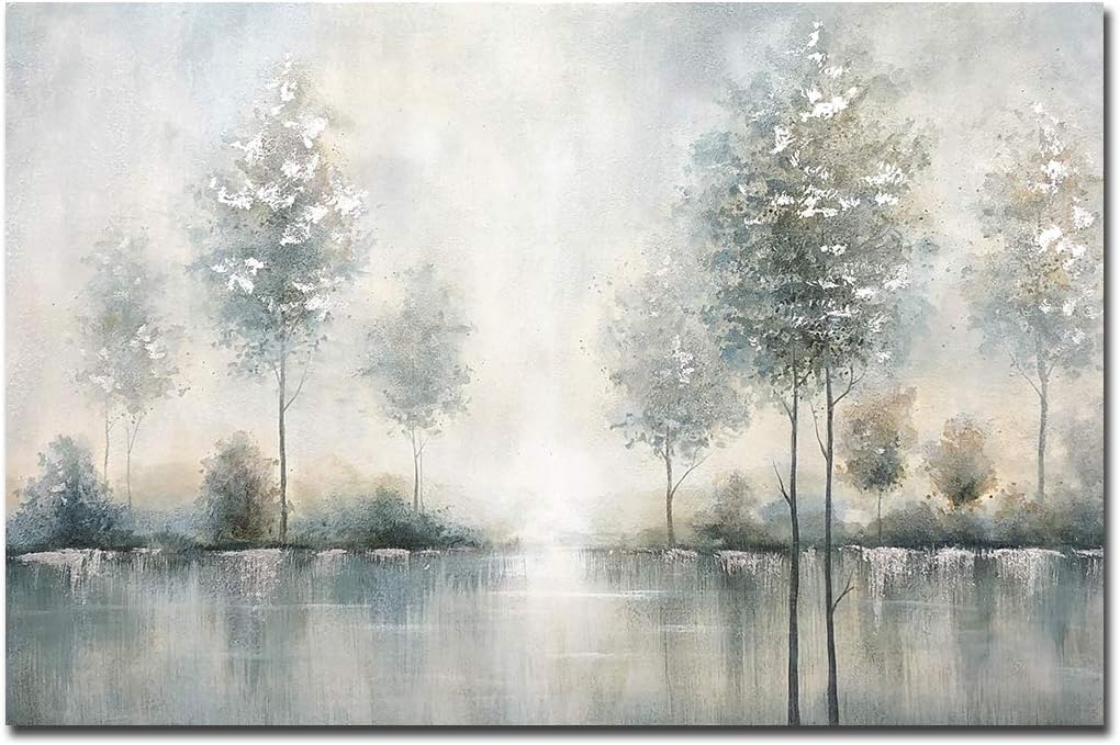 Promo 40% OFF AMEI Art Paintings,24x36Inch 100% Hand-Painted Misty Forest Oil Painting on Canvas Lake Scenery Landscape Artwork Abstract Tree Painting Home Decor Art Wood Inside Framed Ready to Hang for Living Room Flash Deals - 70% OFF AMEI Art Paintings,24x36Inch 100% Hand-Painted Misty Forest Oil Painting on Canvas Lake Scenery Landscape Artwork Abstract Tree Painting Home Decor Art Wood Inside Framed Ready to Hang for Living Room