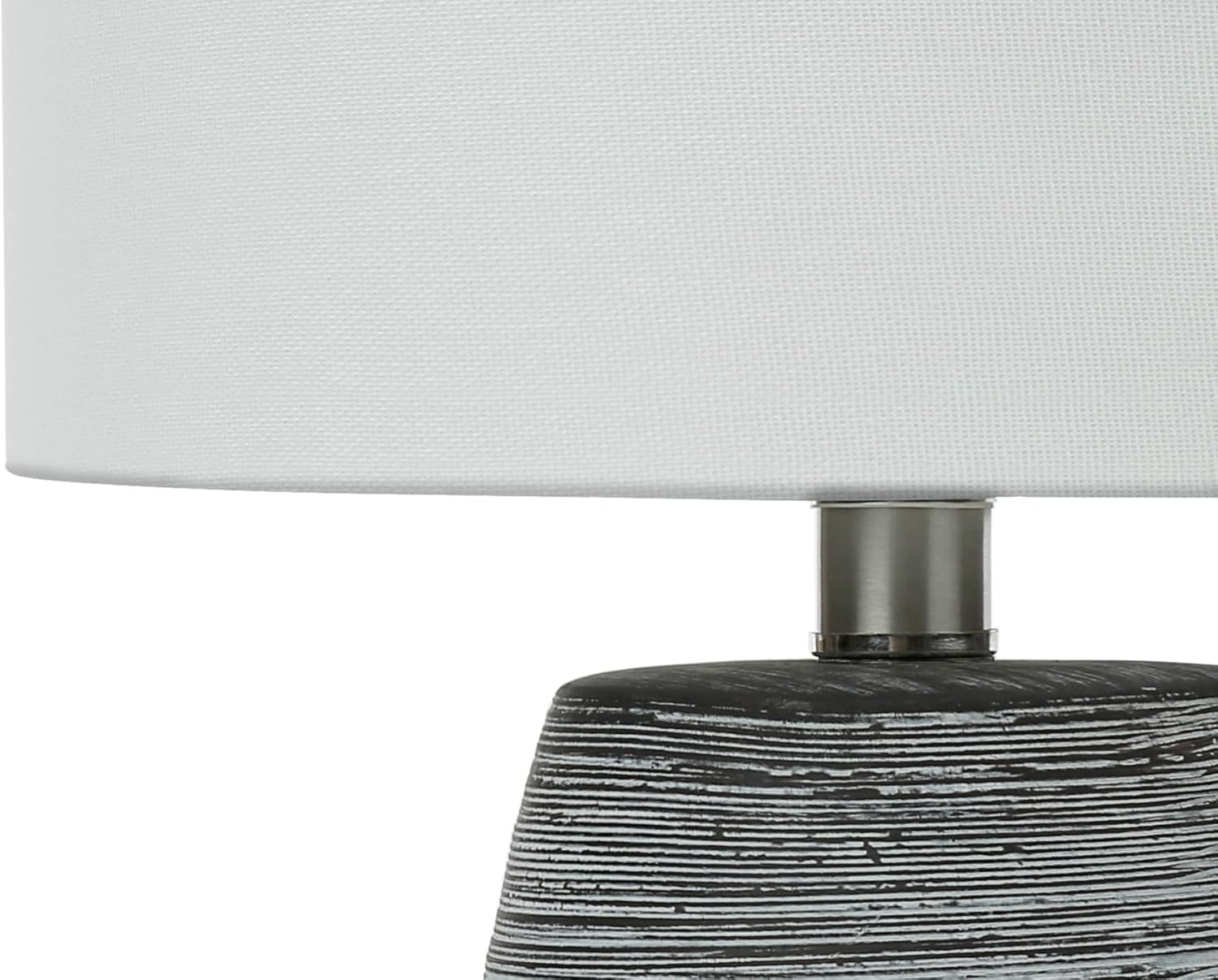 Monarch Specialties I 9633 LightingTable Lamp, Grey Ceramic, Ivory/Cream Shade, Contemporary