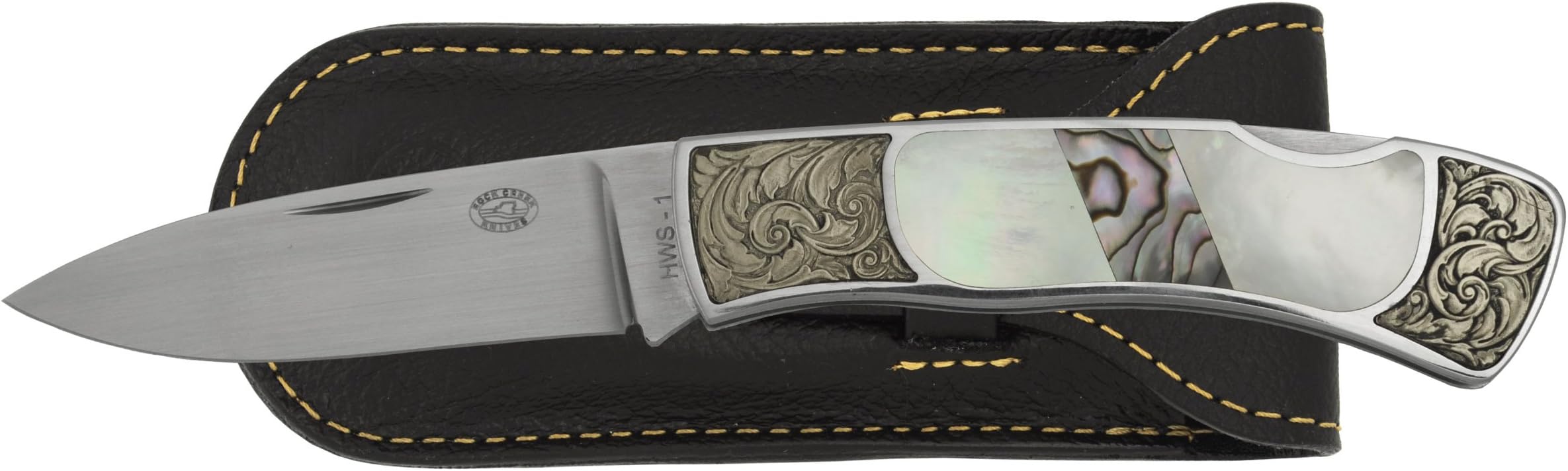 Rock Creek Acadia-Lockback Folder Knife with Mother of Pearl/Abalone
