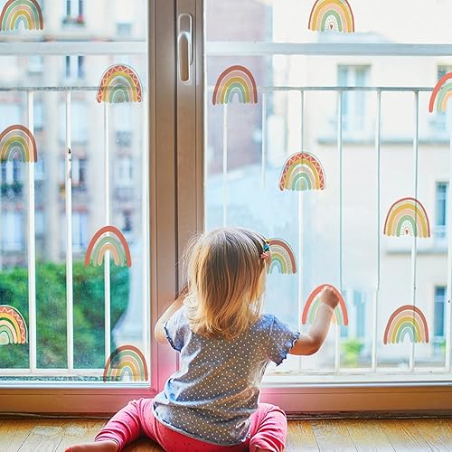 Pegatinas de pared con diseño de arco iris, fáciles de despegar y pegar, decoración de pared, habitación del bebé, habitación de niños, calcomanías