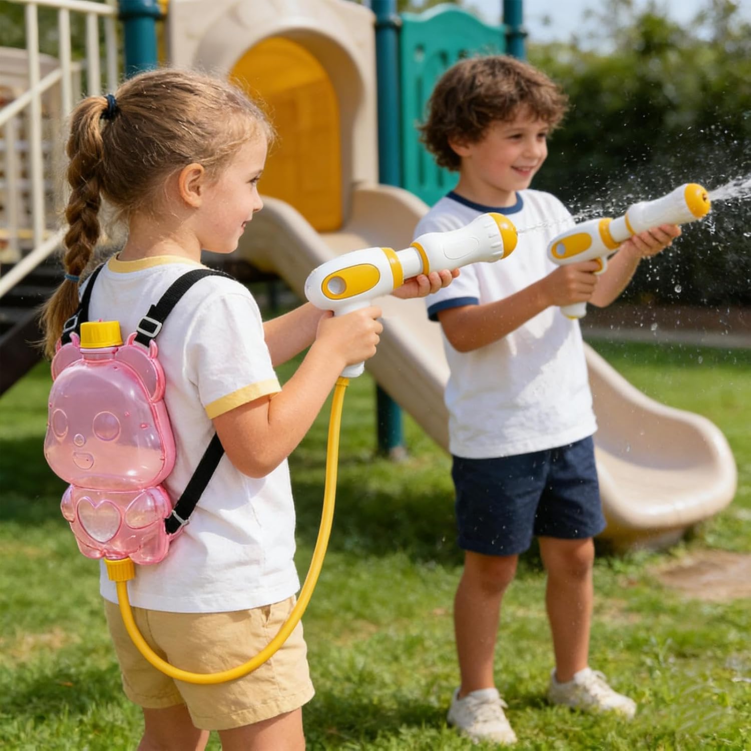 Water Spray Toy, Pull Out Squirter, ABS Material, Squirt Guns, Backpack Water Toys, Leakproof Fun Accessory, for Boys Girls Preschoolers Party Garden Yard Camping