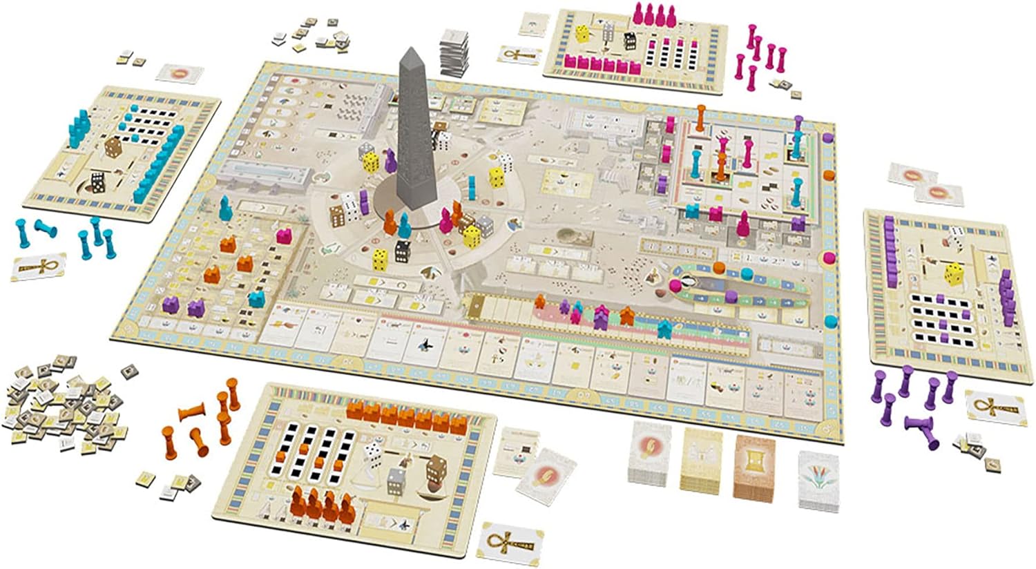 Board and Dice Tekhenu: Obelisk of The Sun - Strategy Ancient Board Game, Ages 14+, 1-4 Players, 60-120 Mins, Multicoloured