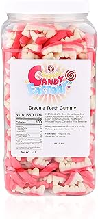 Sarah's Candy Factory Dracula Teeth Gummy Candy in Jar, 5 Lbs