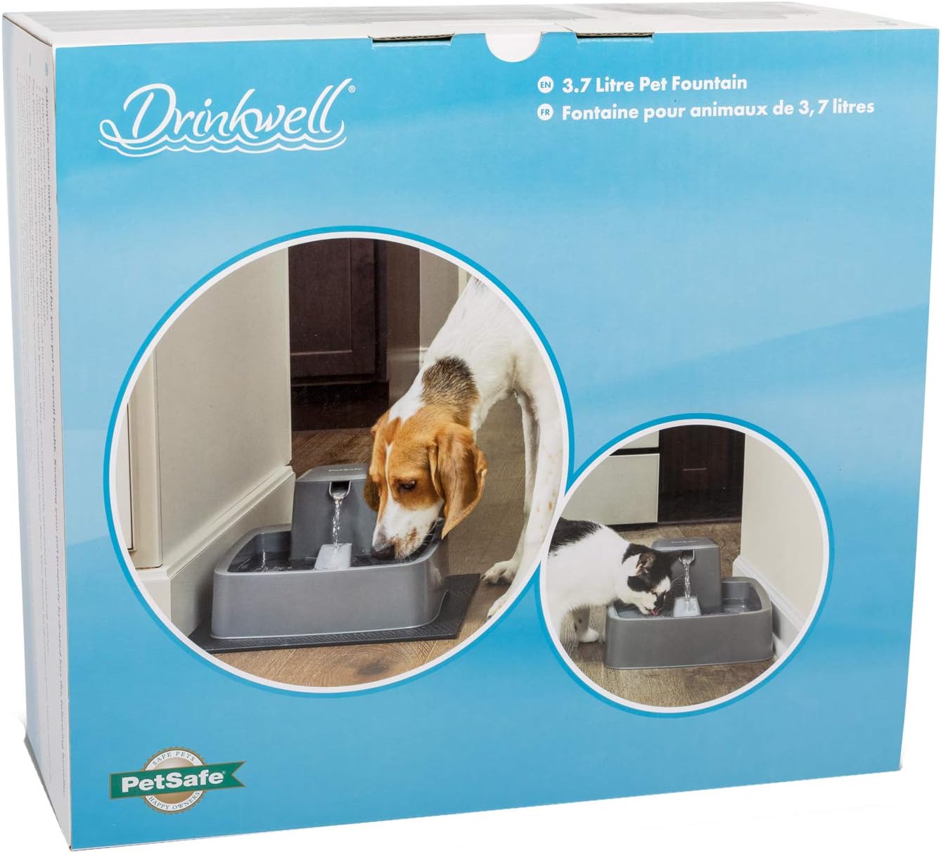 Dog drinking from PetSafe Drinkwell 3.7 Litre Pet Water Fountain