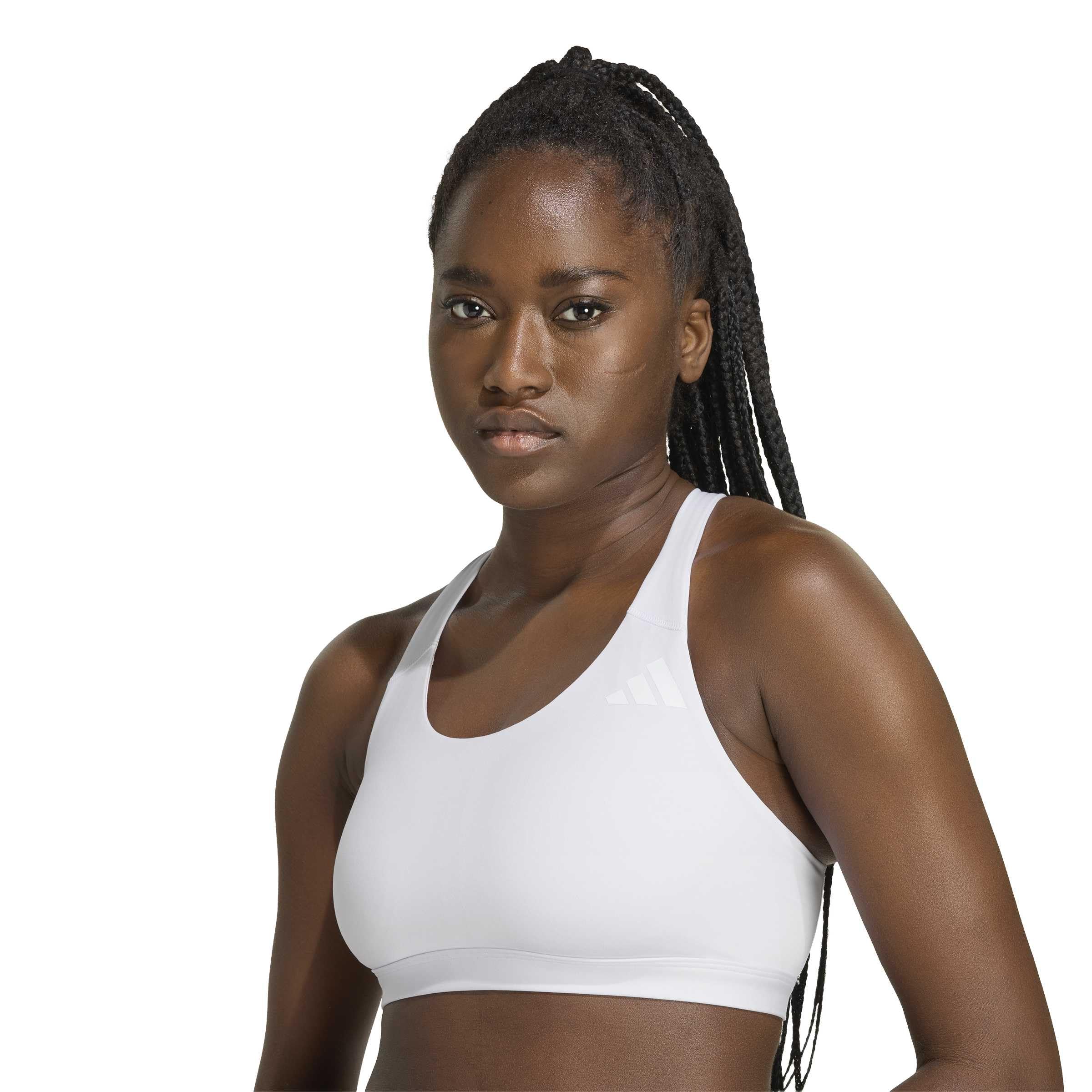 adidas Femme Optime Essentials Workout Medium Support Bra, Frozen Purple, L