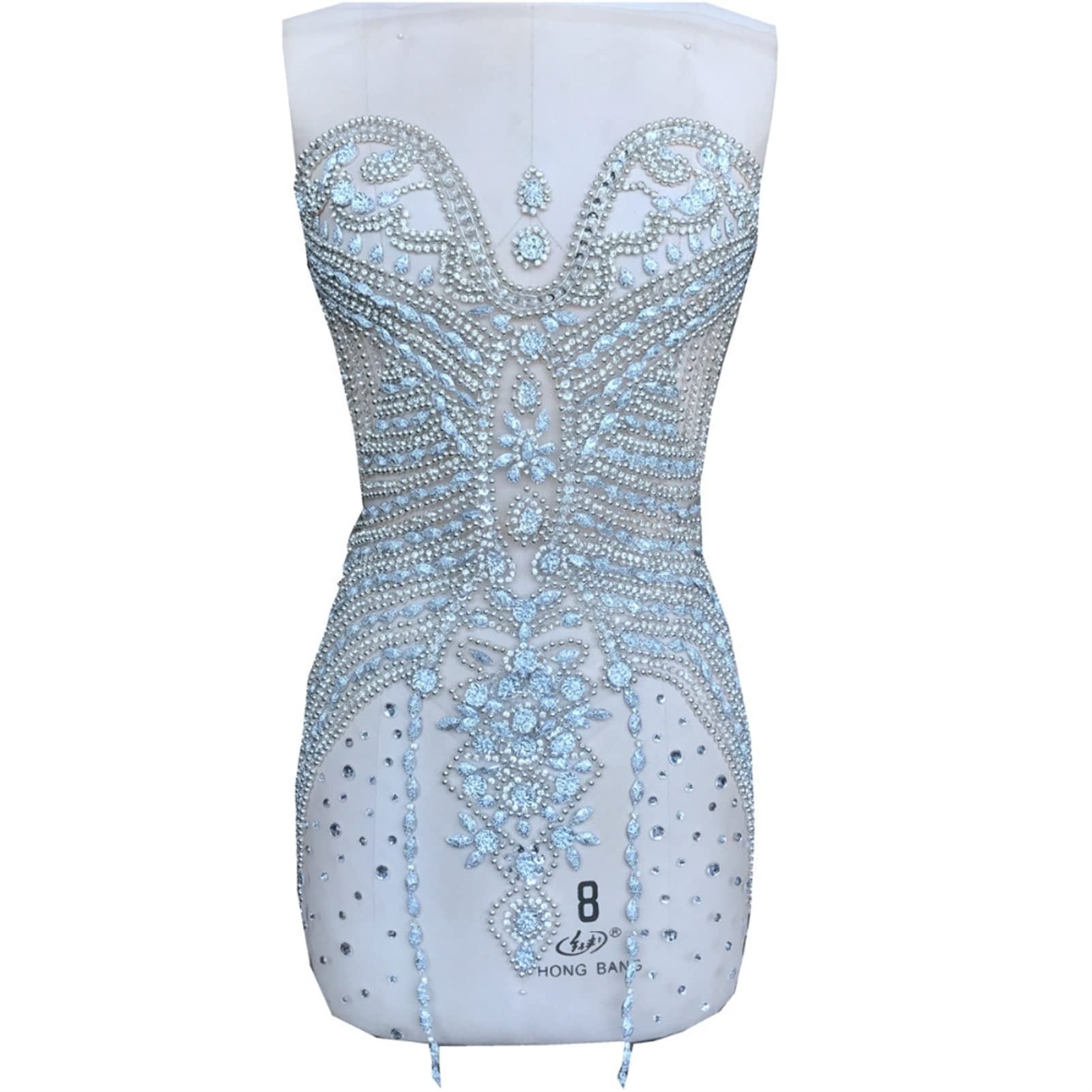 Luksusowy Błyszczący Handmade Zroszony Haft Dhinestones Łatwa Suknia Ślubna High-End Odzież Akcesoria