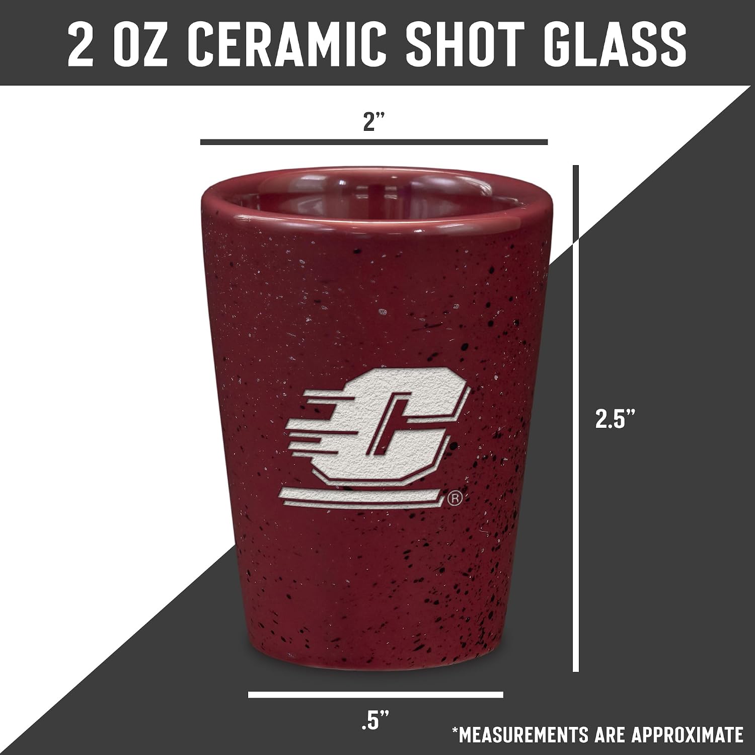 Rico Industries NCAA Primary OR Wordmark Logo 2oz Ceramic Shot Glass for Fans, Laser Engraved In Team Color Single Shot Glass image 5