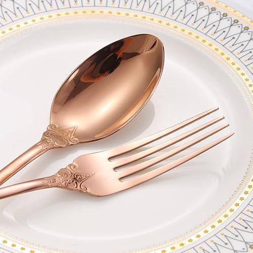 Miniatura 291 de A·HOUSEWARE - Juego de cubiertos iridiscentes con diseño hueco, 20 piezas, acero inoxidable, incluye tenedores, cucharas, cuchillos, utensilios