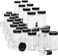 Vista 10 de Kamenstein 5244227 Tarros vacíos con tapa negra, juego de 12, 3 onzas