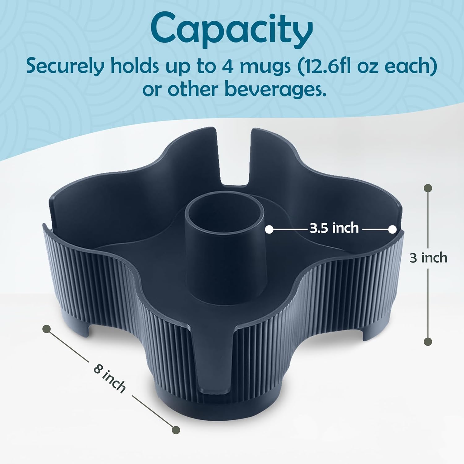 Muldale Enamel Camping Coffee Mugs Set of 4 with UK Made Drink Caddy Portable Mug Carrier - Colored Cups for Family Gatherings Picnics Fishing