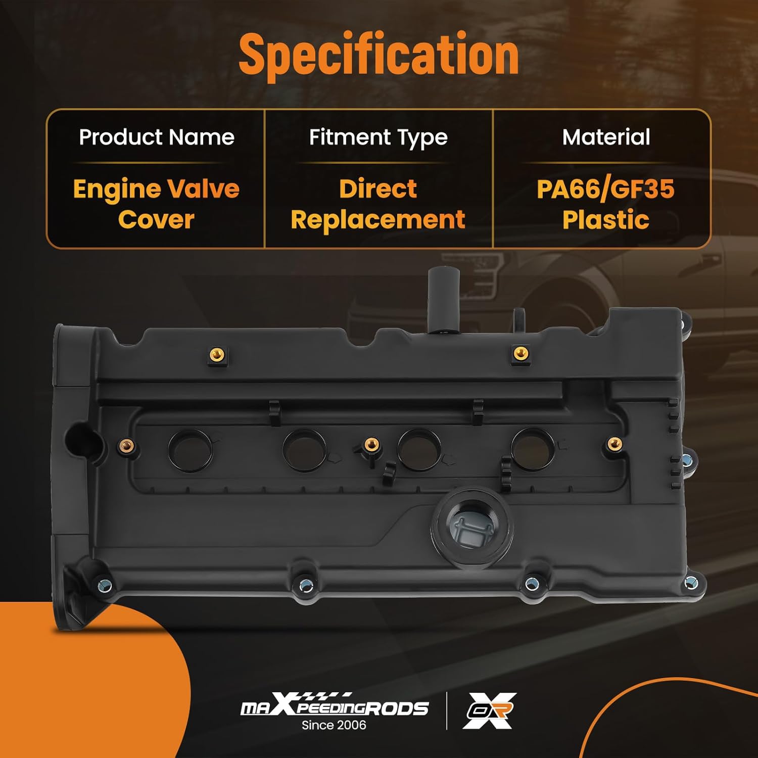 maXpeedingrods Engine Valve Cover for Hyundai Accent L4 1.6L Petrol DOHC Sedan 2001-2004 Replacement 22410-26611 22441-26003