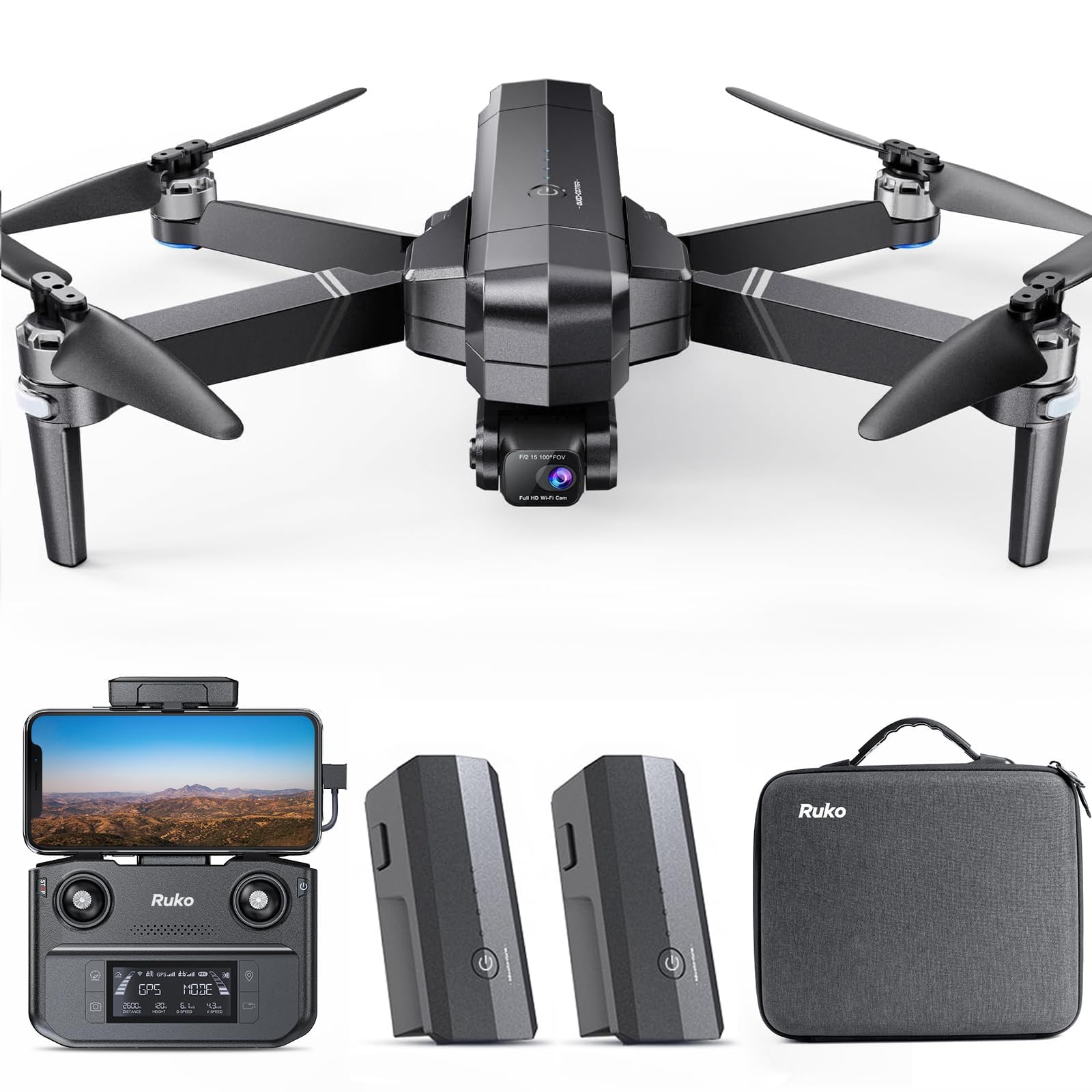 F11GIM2 Drones with Camera for Adults 4K, 64Mins Flight Time, Gimbal & EIS 4K Camera, 16404ft Digital video Transmission, GPS Auto-return Professional Quadcopter, Level 6 Wind Resistance