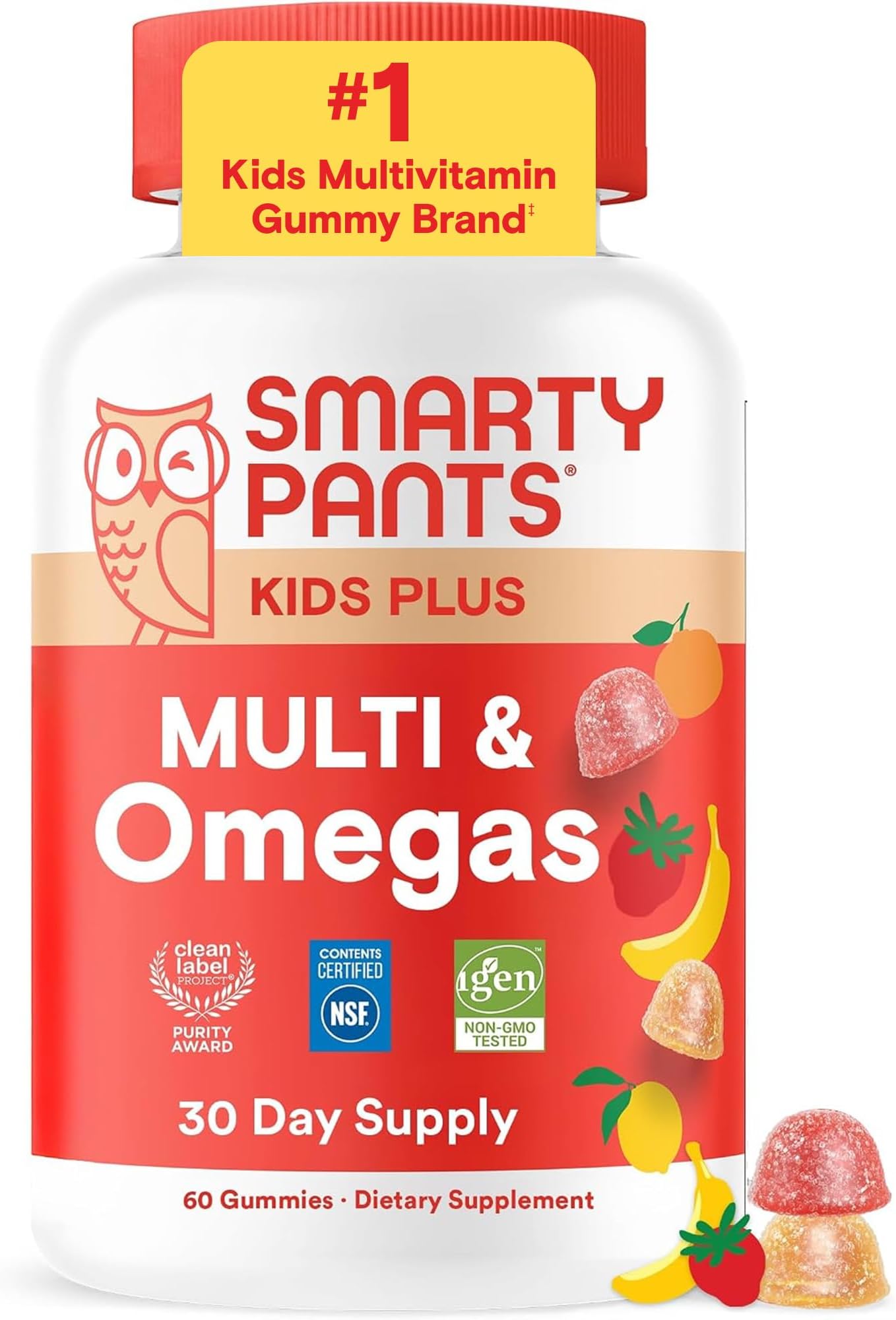 SmartyPants Kids Multivitamin Gummies, Vitamin D & C, Omega 3, Zinc, 60 Ct