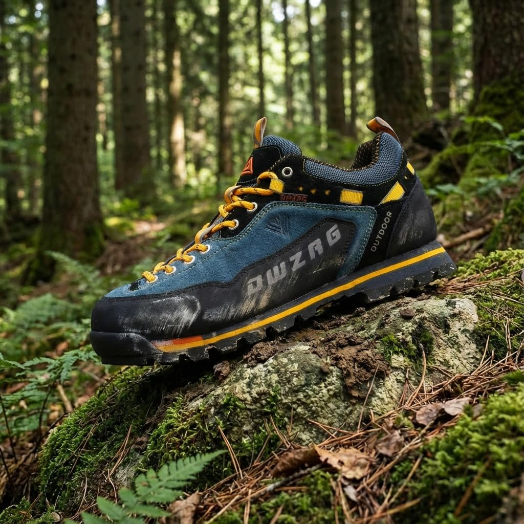 SANANG Uomini Scarpe da Trekking all'aperto, Sport Pelle Alpinismo Trekking Caccia Scarpe Sportive