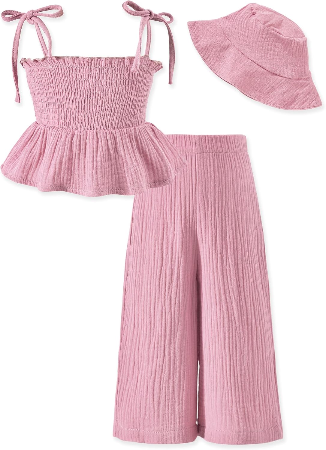 Aalizzwell Toddler Girls Summer Outfit with Hat 1-5 Years
