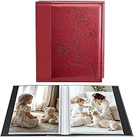 Vista 10 de Artmag Álbum de fotos de 5 x 7 pulgadas, páginas transparentes, con bolsillos, cubierta de piel, deslizante, libro de fotos con capacidad para 50