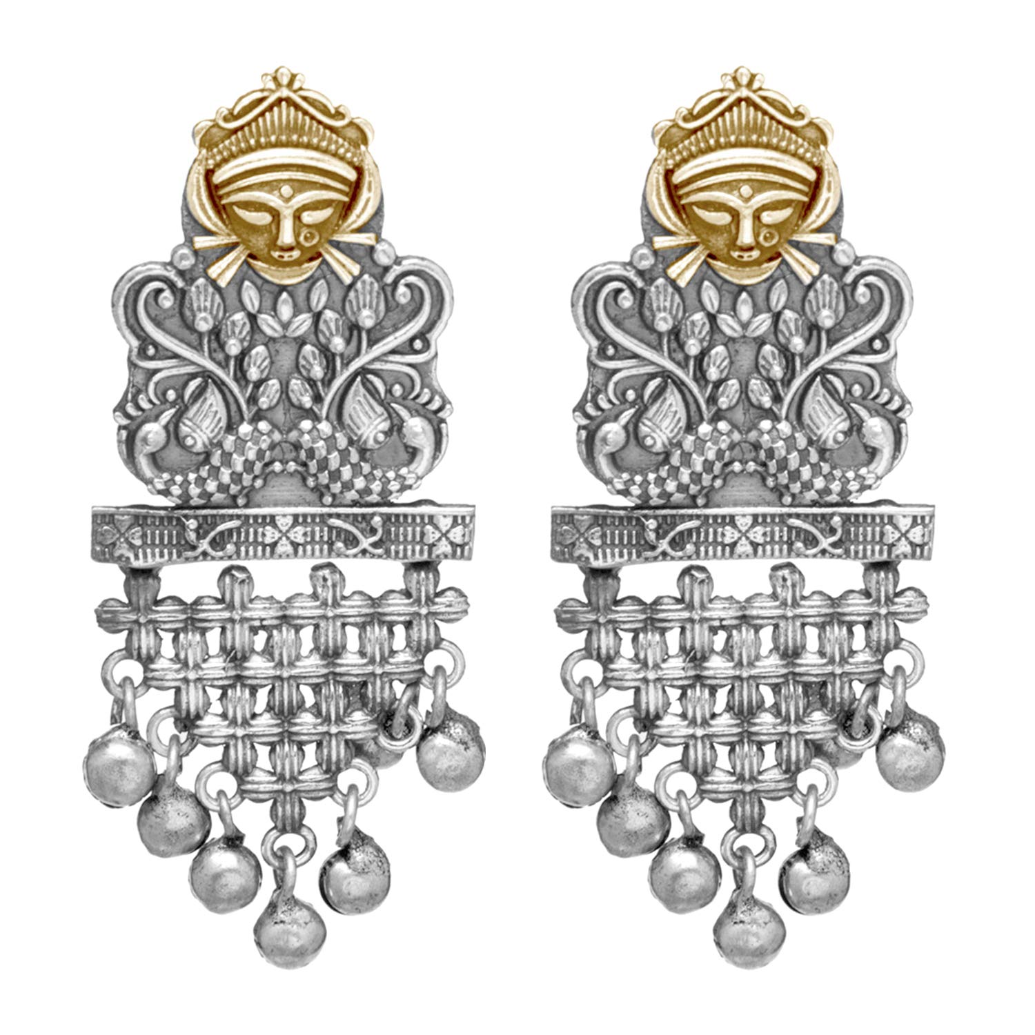 Peora Traditional Two Tone Oxidised Earrings for Women & Girls Stylish Temple Jewellery (B08T72NNZJ) Amazon Price History, Amazon Price Tracker
