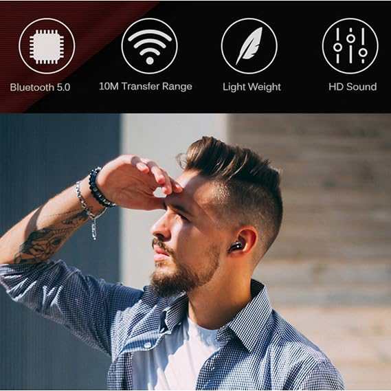 Wireless Earbuds Bluetooth 5.0 True Wireless Earbuds Sports in-Ear TWS Stereo HiFi Sound 30H Playtime Wireless Earphones with Charging Case for iOS Android [2024 Version]