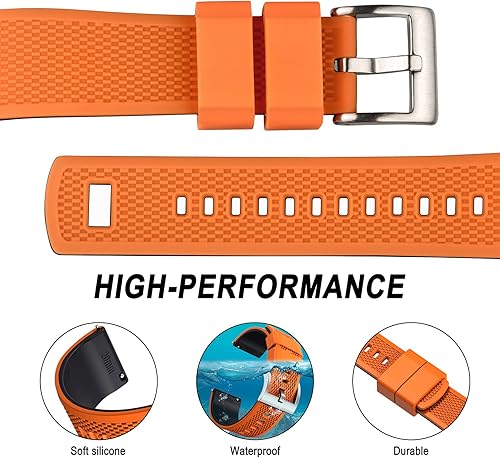 Miniatura 6 de Hemsut - Correas de reloj de silicona, 0.709in, 0.787in, 0.866in, correa de reloj de goma de liberación rápida para hombres y mujeres, reemplazo