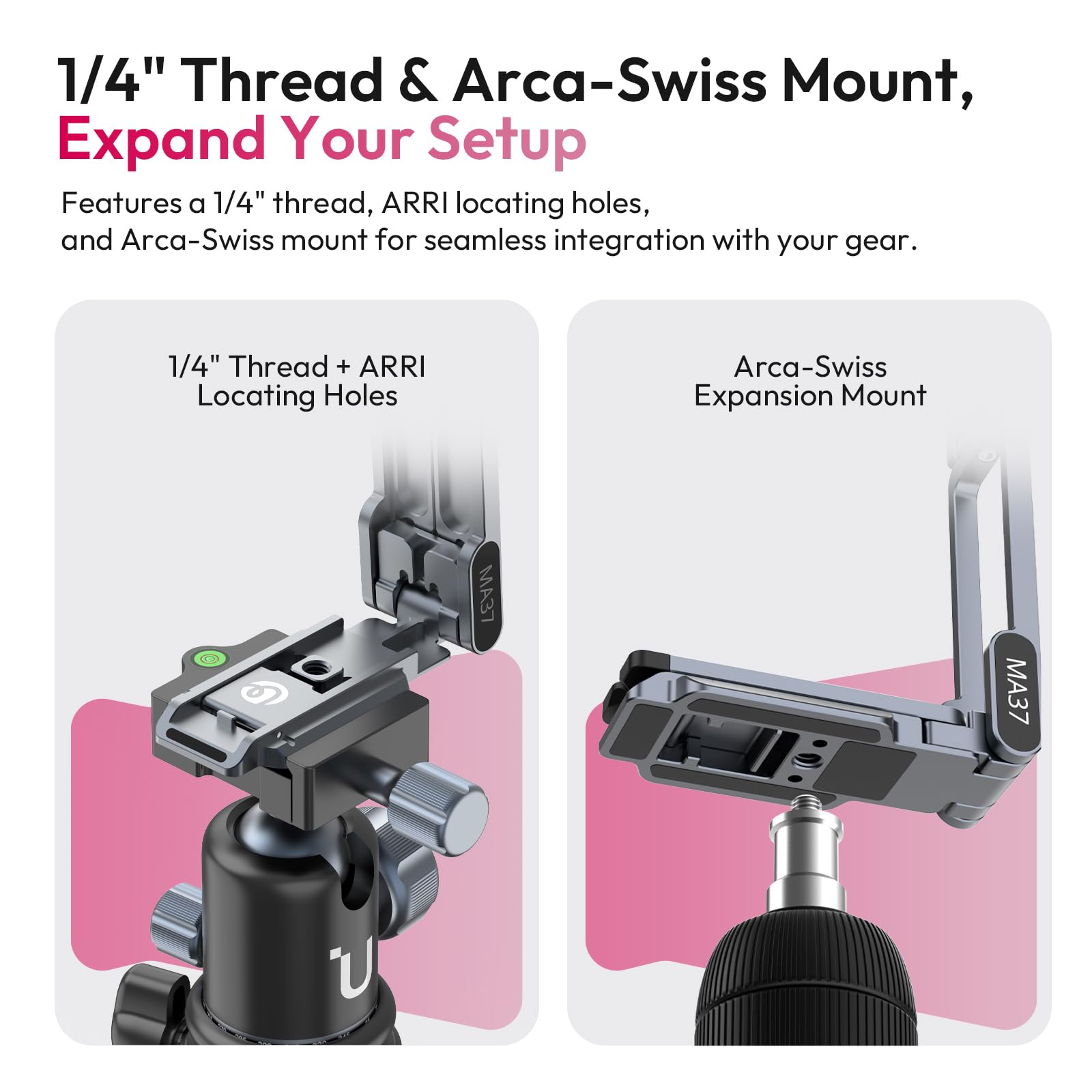 LANZI MA37 Mini Stativ mit Schnellwechsel, für DJI Osmo Action 3 4 5 Pro Action 5, neues magnetisches Schnellverriegelungssystem, Tischstativ mit 1/4-20-Zoll-Kaltgeräteschuh, Alu-Vlog-Selfiestick