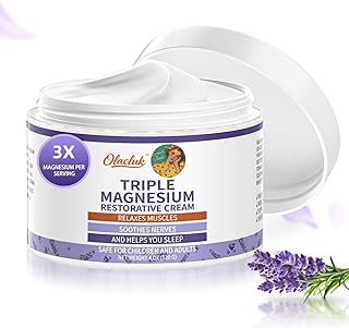 Magnesium Lotion for Sleep, Topical Triple Magnesium Cream for Legs, Feet, and Body Clam, Nighttime Lavender Lotion for Sleep