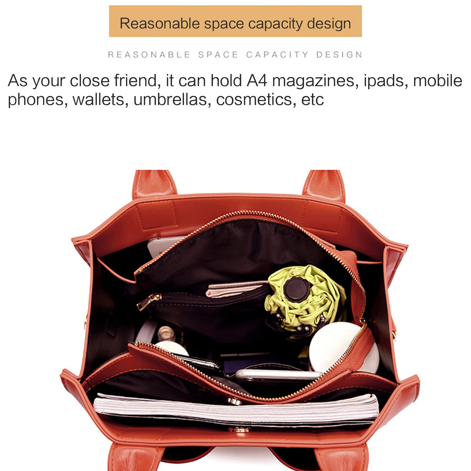 Bolso de mano de gran capacidad para mujer, con asa superior, bolso de mano para mujer, bolso de mano de piel sintética de gran capacidad, bolso cruzado para mujer