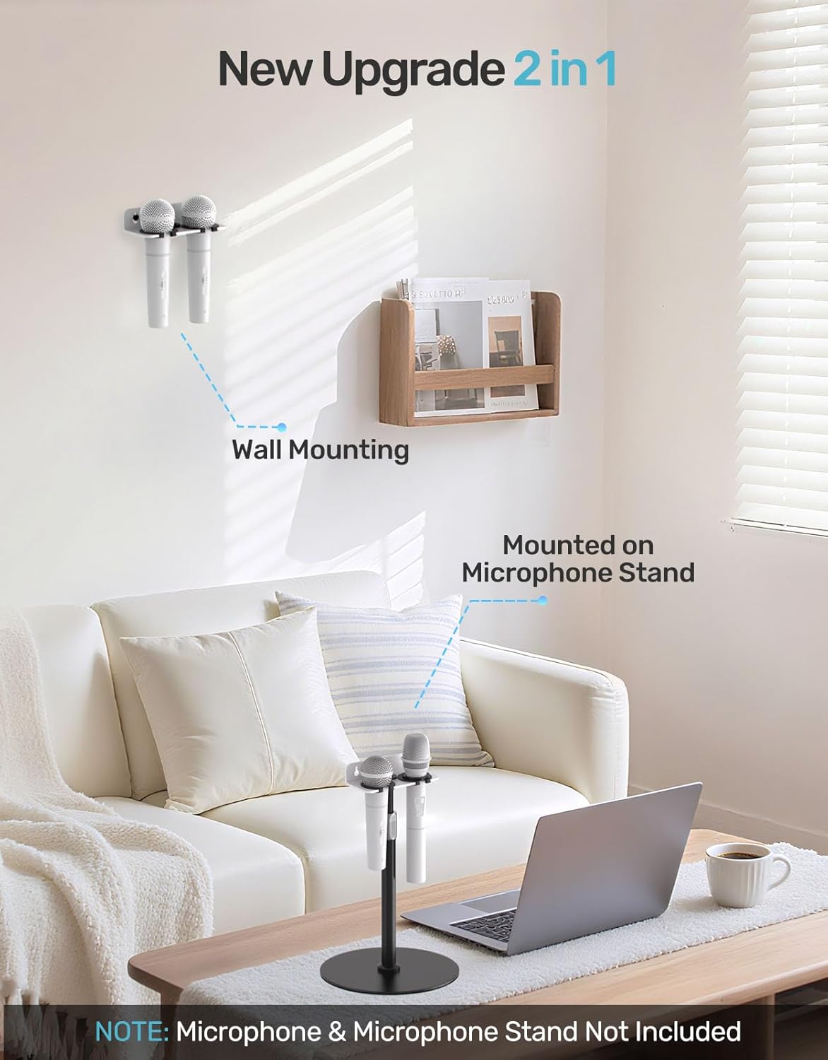 2-Slot Multi Microphone Holder + Desktop Microphone Stand