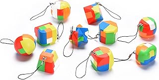 Neliblu 10pcs 3D Brain Teaser Puzzles for Kids, Teens, and Adults - Mind Teasers Toy - Hand Puzzle Game - Unlock Interlock Assortment Toys for IQ and Logic Test - Bulk Plastic Fidget Twister Puzzle