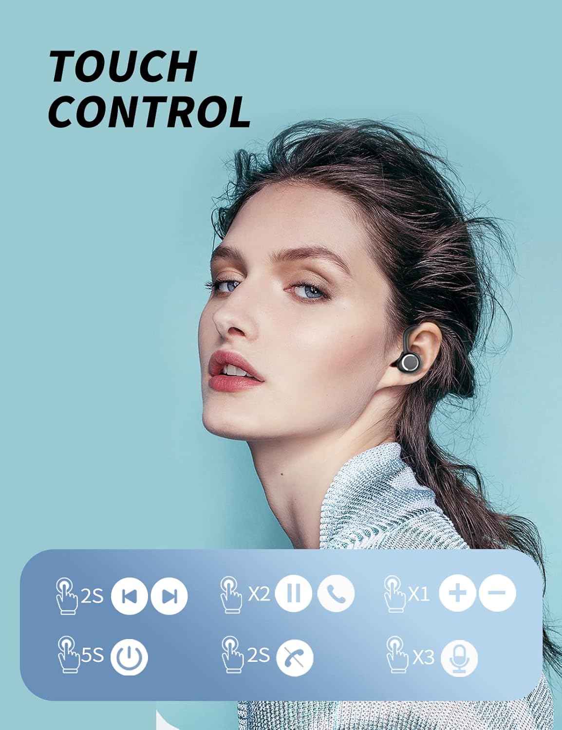Diagram of touch control gestures for earbuds