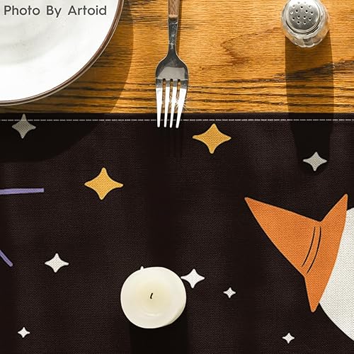 Miniatura 7 de Artoid Mode Camino de mesa espeluznante de Halloween, telaraña, araña, fantasma, luna, murciélago, cumpleaños, baby shower, cocina, comedor,