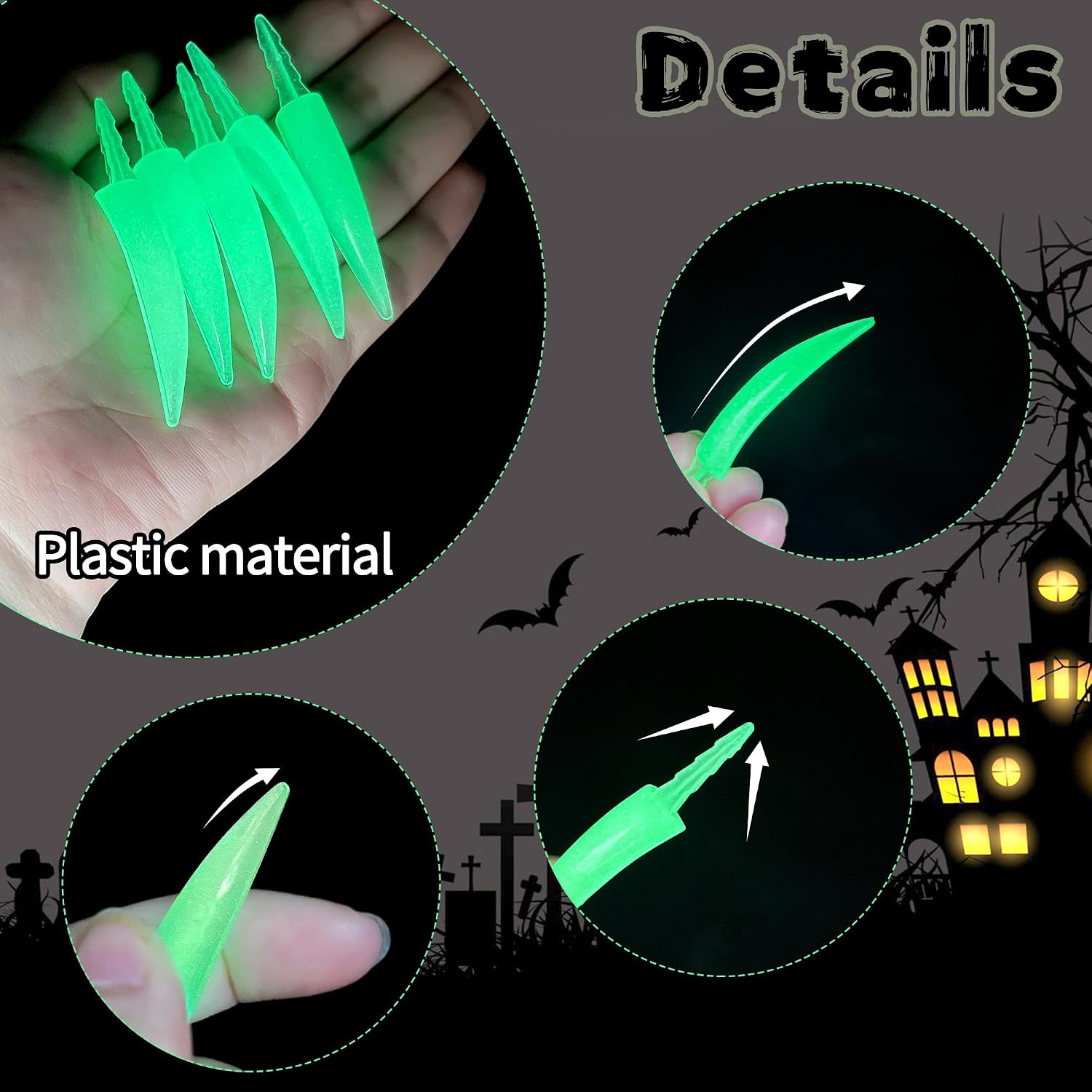 Tlswshsy 32 Pcs Halloween Glowing Pumpkin Teeth, Spooky Pumpkin Carved Fangs, Jack O Lantern Teeth for Halloween Party Carved Decorative Accessories School Handicraft DIY Activities