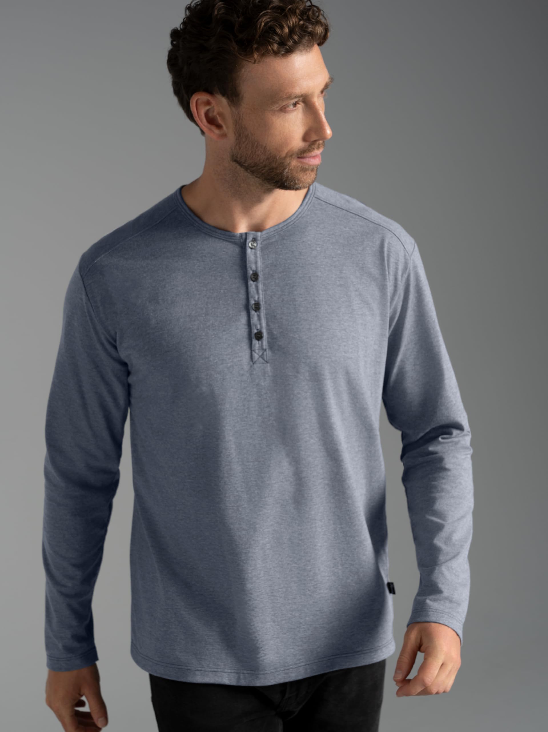 Trigema Langarmshirt mit Knopfleiste