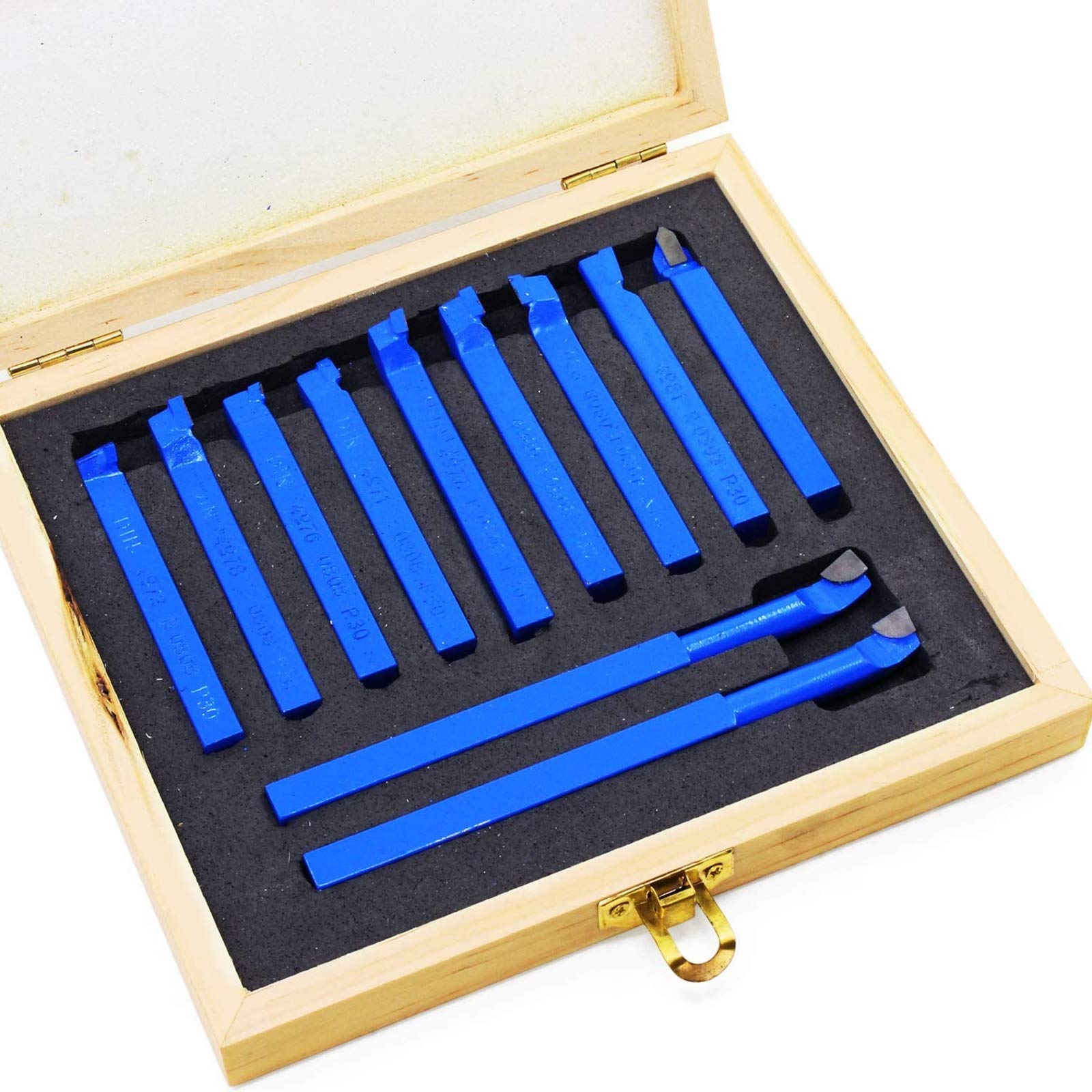 Herramienta de Corte de Fresado de Torno, Herramienta de Corte con Punta de Punta de Carburo Azul, Cincel de Torno de Metal, Herramienta de Torneado de Fresado, 11 Uds./a/8Mm