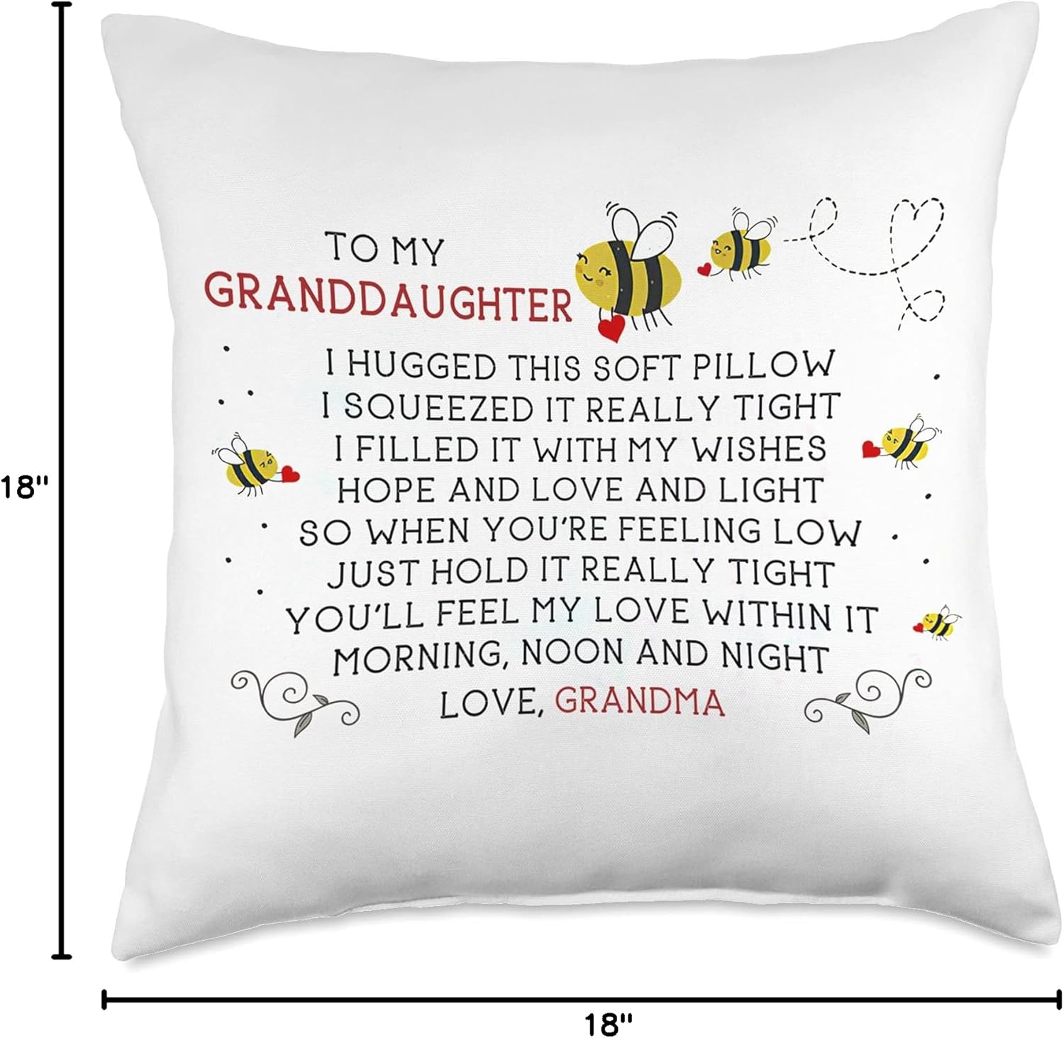 To My Granddaughter I Hugged This Soft Pillow I Squeezed Throw Pillow