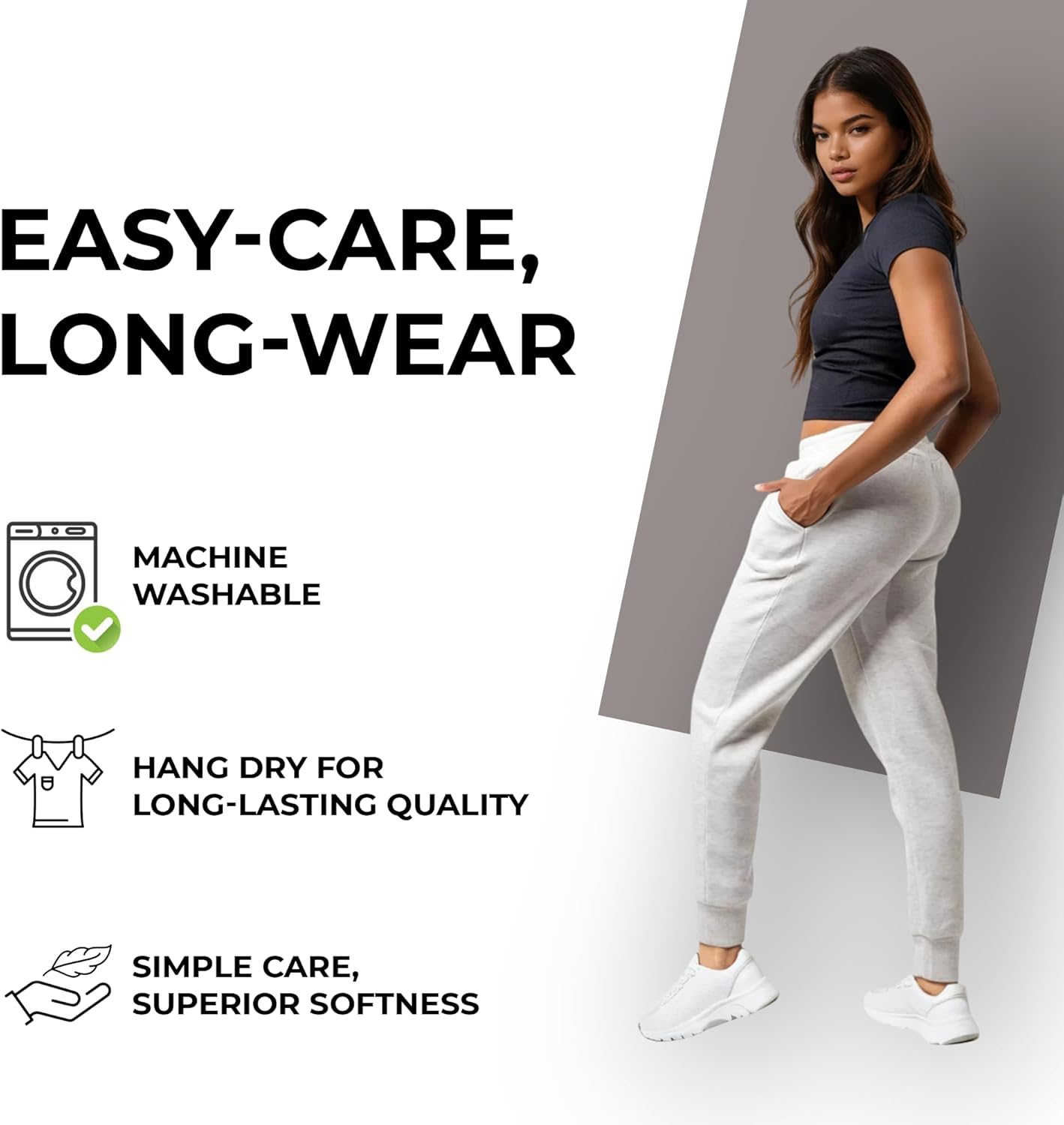 Common Stitch 3 Pack Sweatpants Women - Womens Sweatpants with Pockets, Fleece Womens Joggers, Yoga Pants (Available in Plus) - Image 6