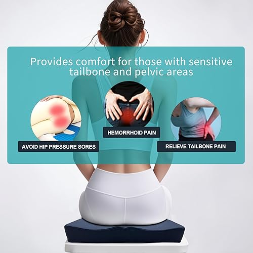 Miniatura 5 de Gel Wheelchair Seat Cushion,Bed Sore Cushions for Butt, Memory Foam Hemorrhoid Pillow for Chairs,Butt Pillow for Pressure Sore&Ulcer Pain,Sciatica
