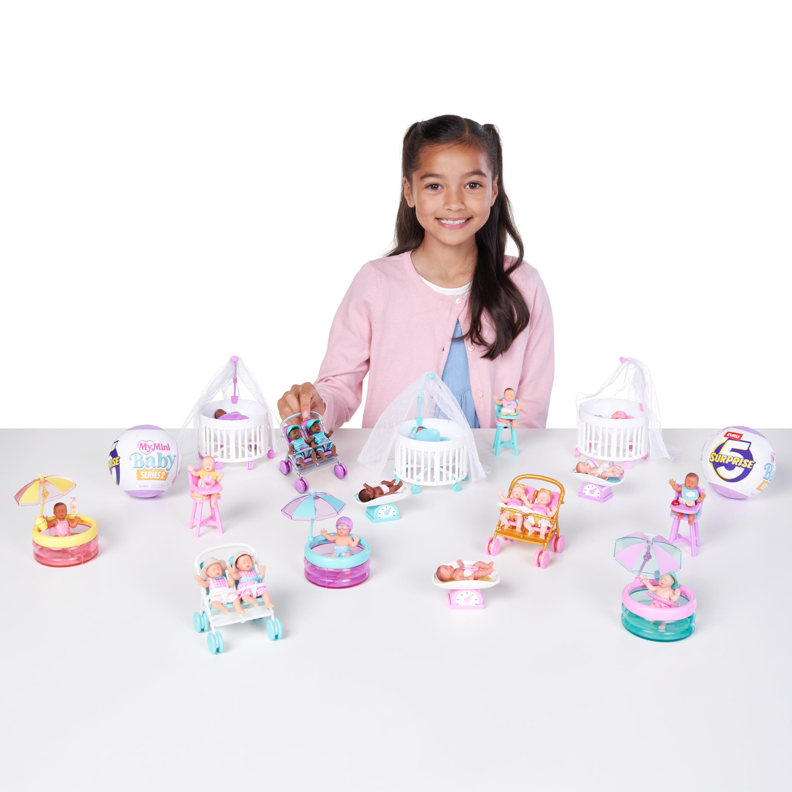 5 Surprise My Mini Baby Series 2 od ZURU, kolekcjonerska tajemnicza kapsułka, zabawka dla dziewcząt, realistyczne miniaturowe dziecko, zestaw do zabawy i akcesoria (pojedyncza kapsułka)