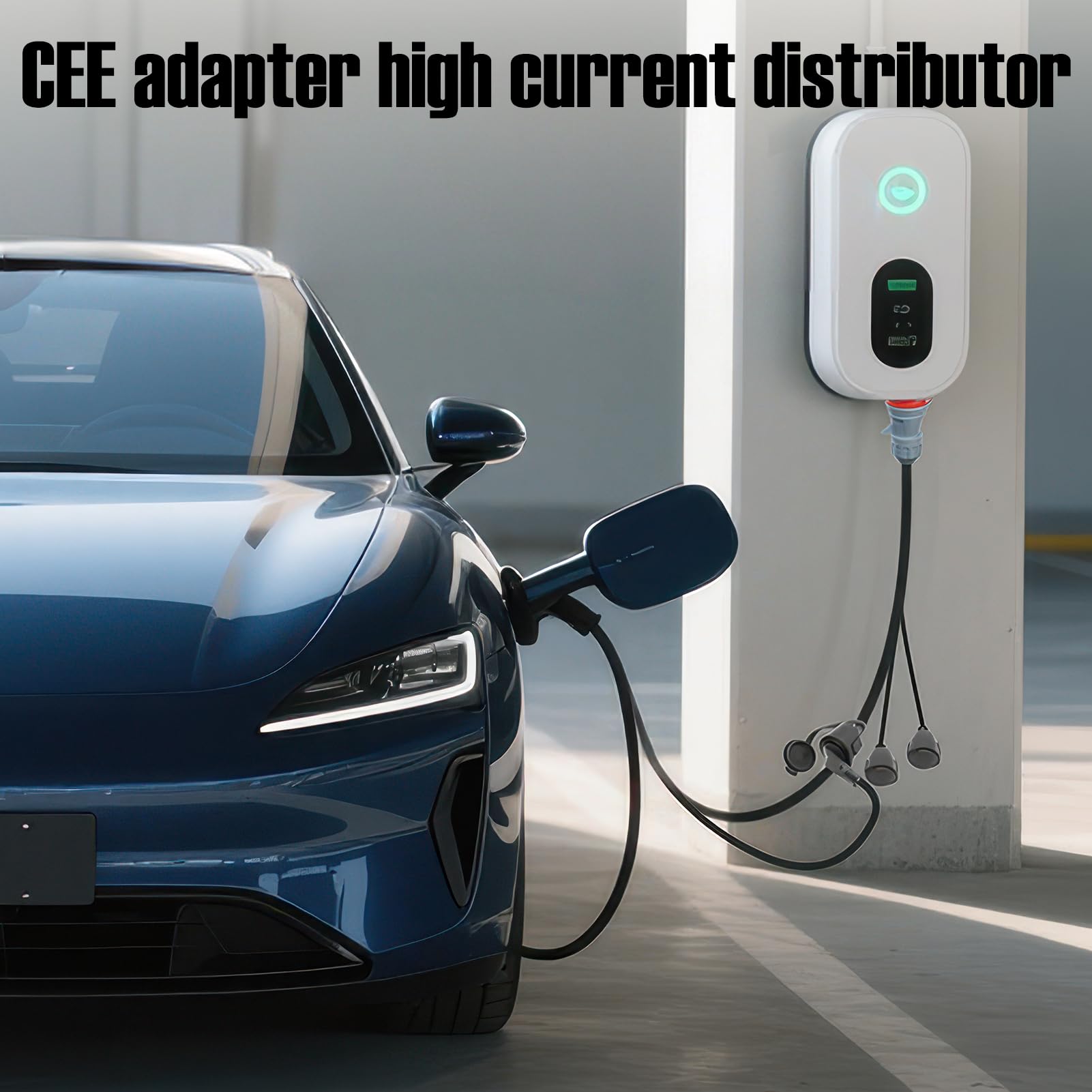Adattatore CEE Schuko, cavo adattatore CEE da campeggio con 3 cavi da 0,5 m, spina da 400 V 16 A su 3 cavi di prolunga da 230 V, adattatore di corrente da campeggio