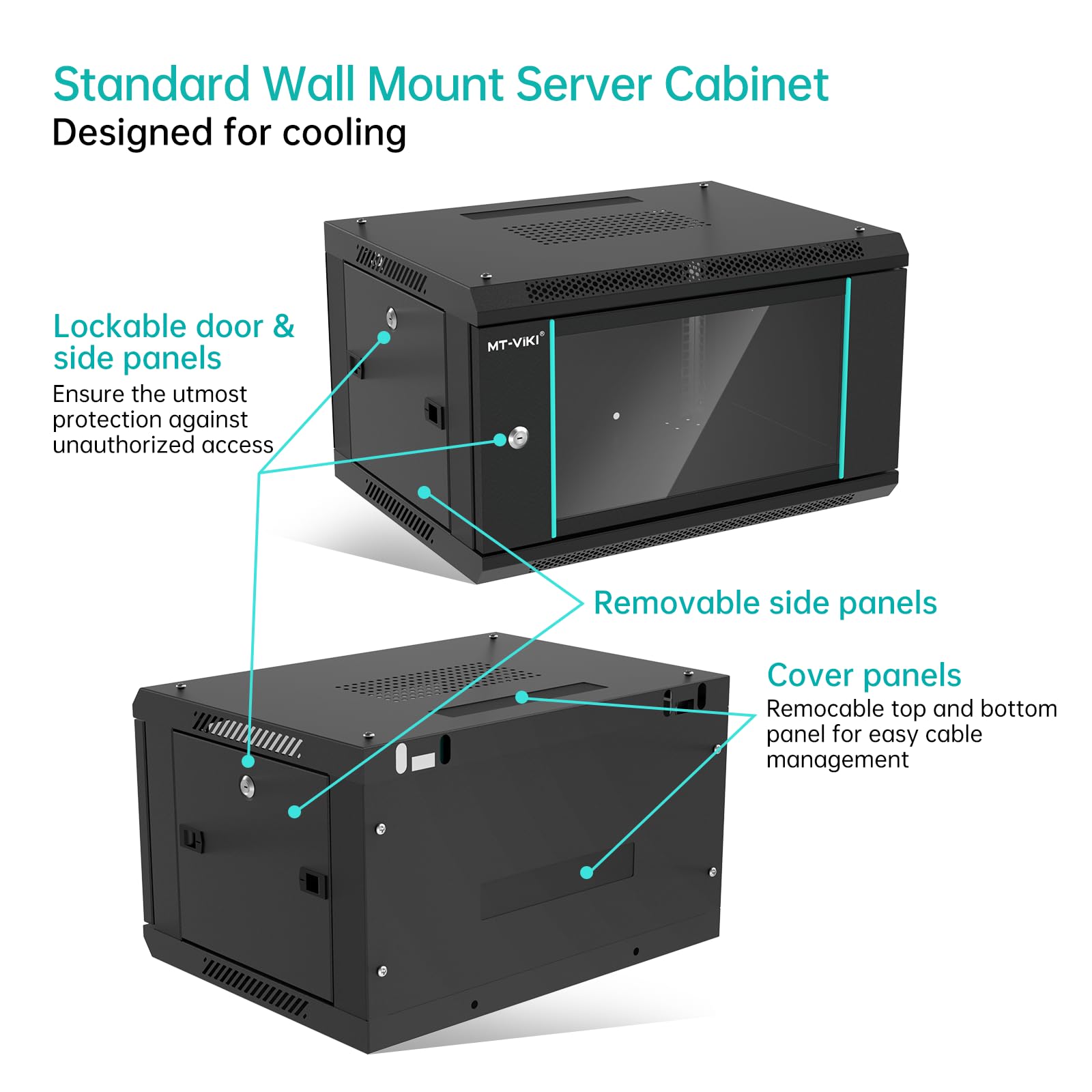 MT-VIKI Armoire réseau murale 6U 19 pouces Rack