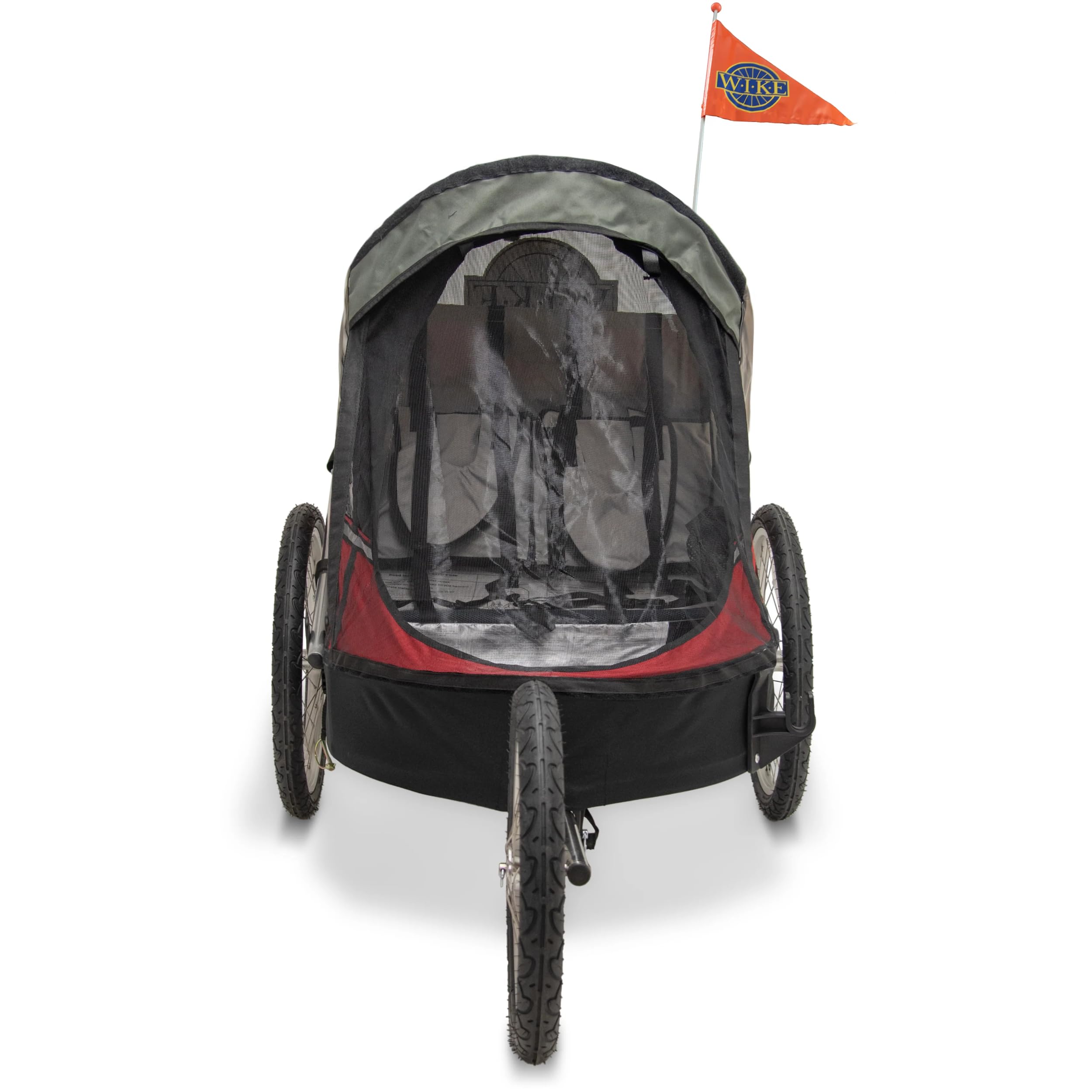 Wike Remorque Double Premium - Orange/Gris (Promenade + Jogging)