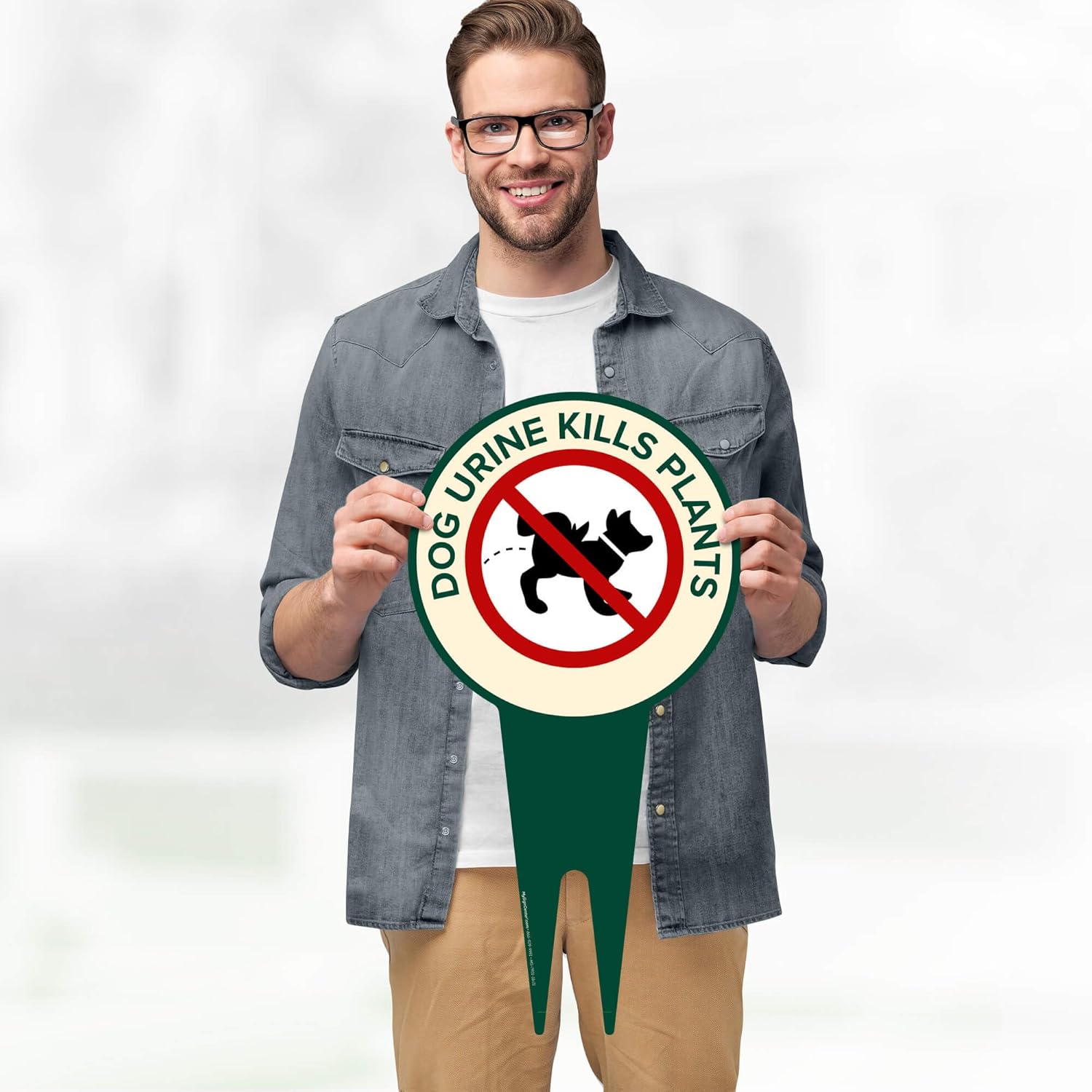Dog Urine Kills Plants, Please Curb Your Dog Sign, 11"x21", Heavy Duty Integrated Ground Stakes, Indoor/Outdoor Use, Rust Free Aluminum Composite, Made in USA by My Sign center