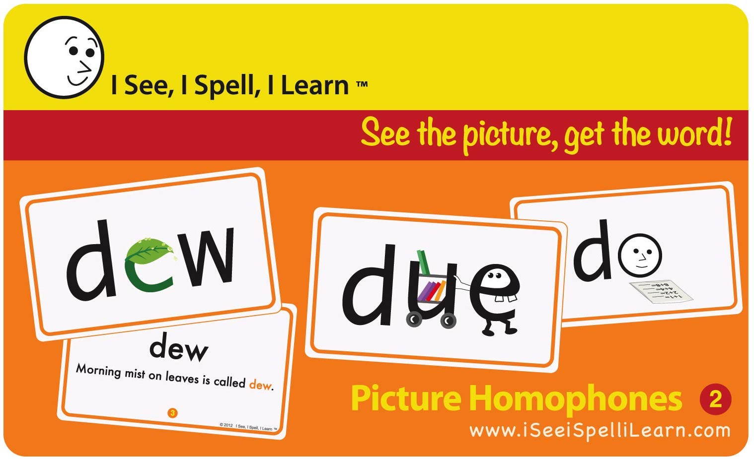 I See, I Spell, I Learn - Picture Homophones Flashcards Set 2 (for Grades 1 to 4, Children with Dyslexia)