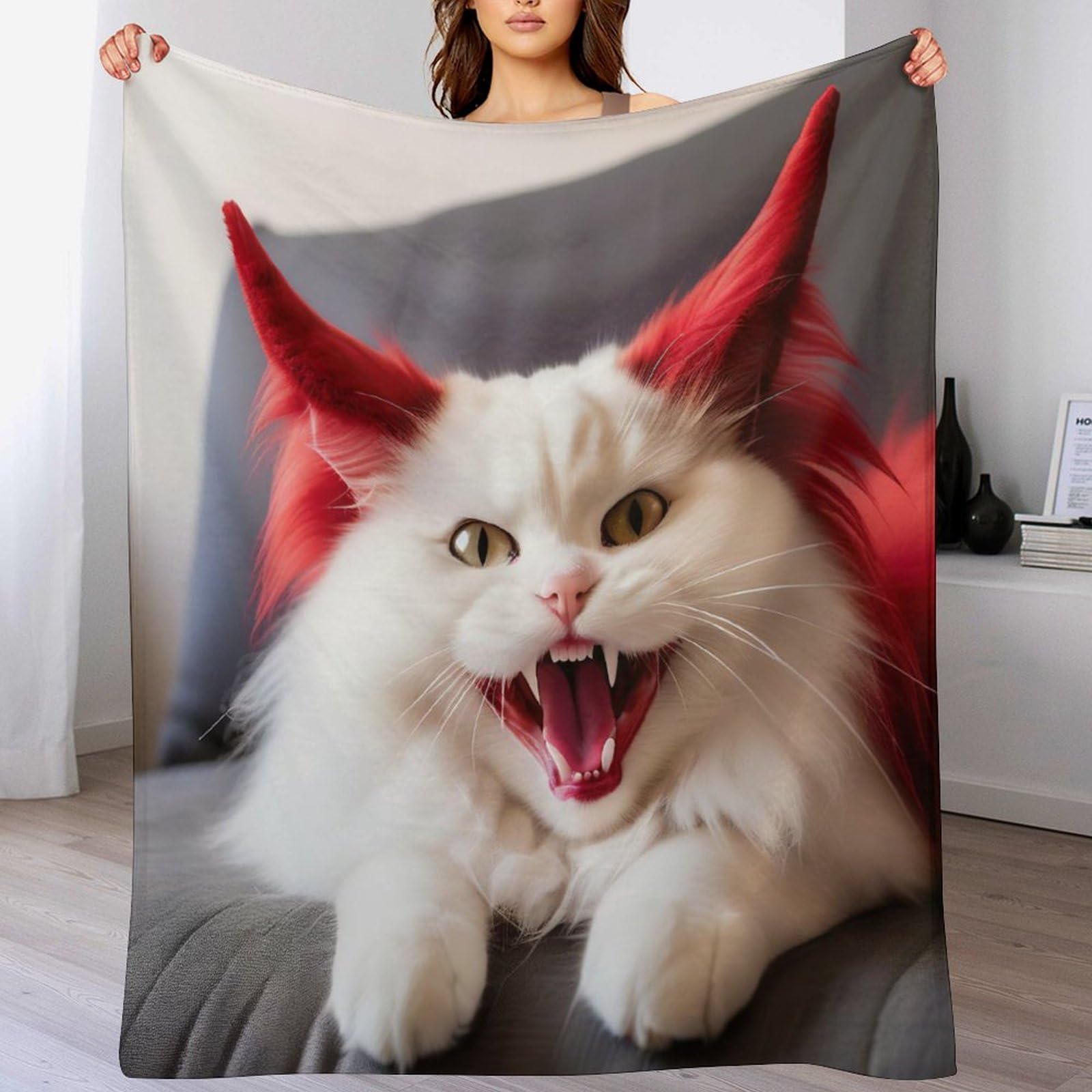 Couverture plaid polaire chat idéale pour des soirées cocooning et voyages en hiver